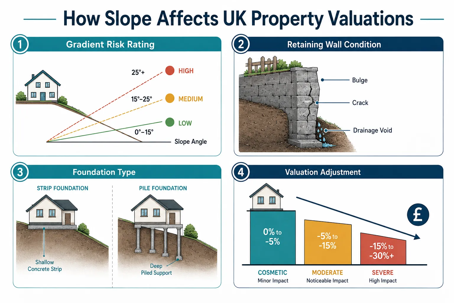 How Gradient and Ground Instability Affect Valuations