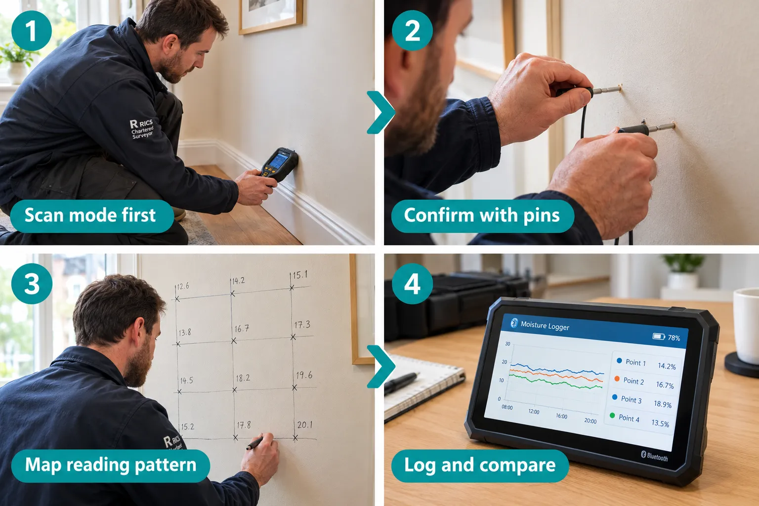 How Surveyors Build a Pattern of Readings