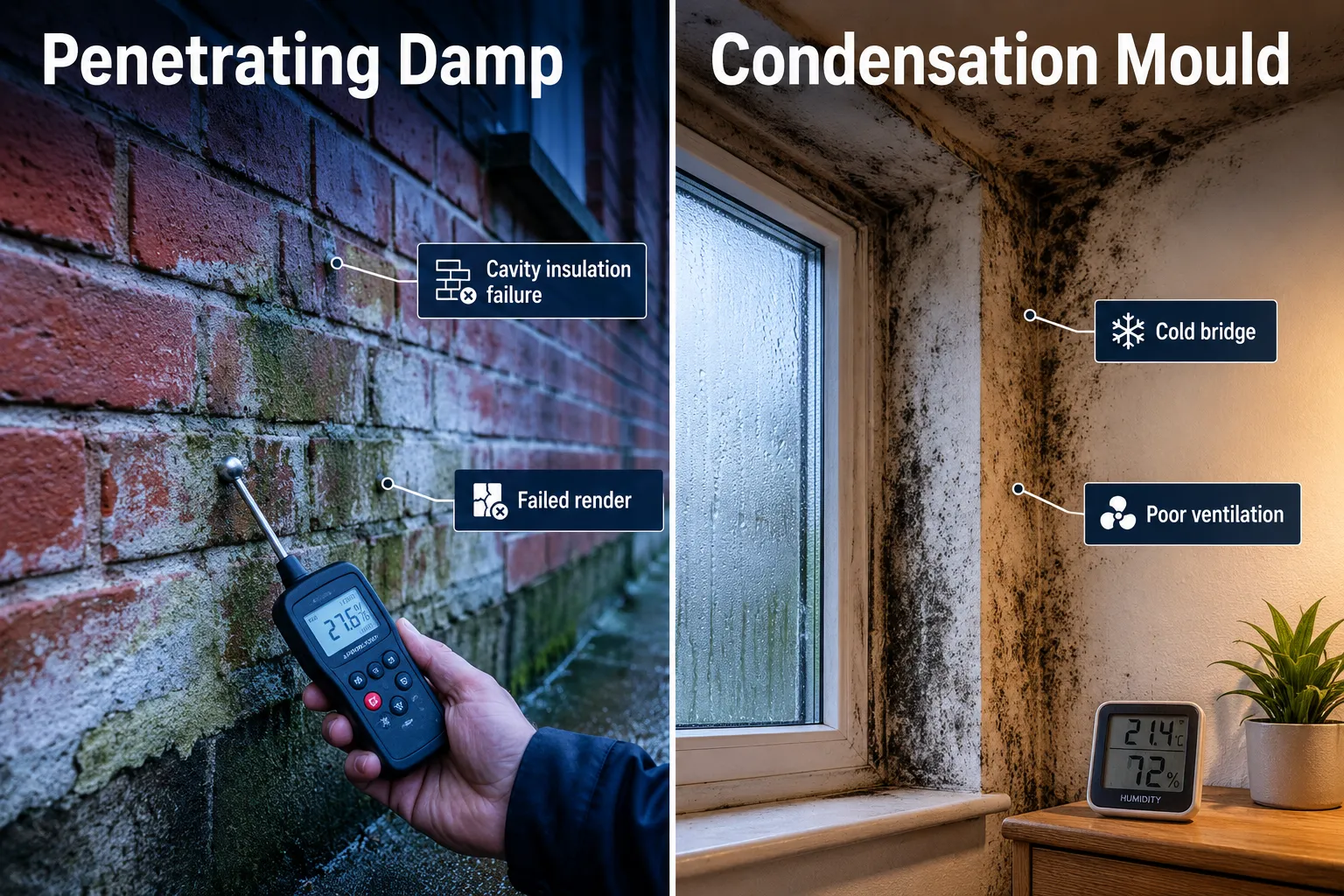 What Building Surveyors Check on North-West Facing Properties in the UK for Weathering, Damp and Heat Loss